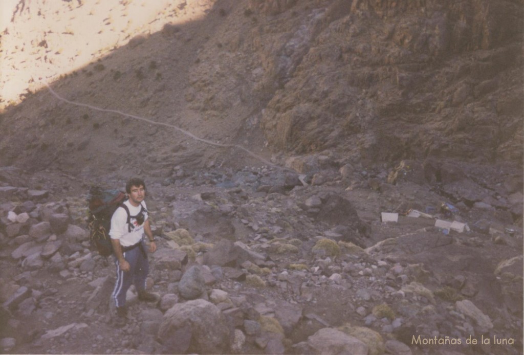 Joaquín llegando a Sidi Chamharouch