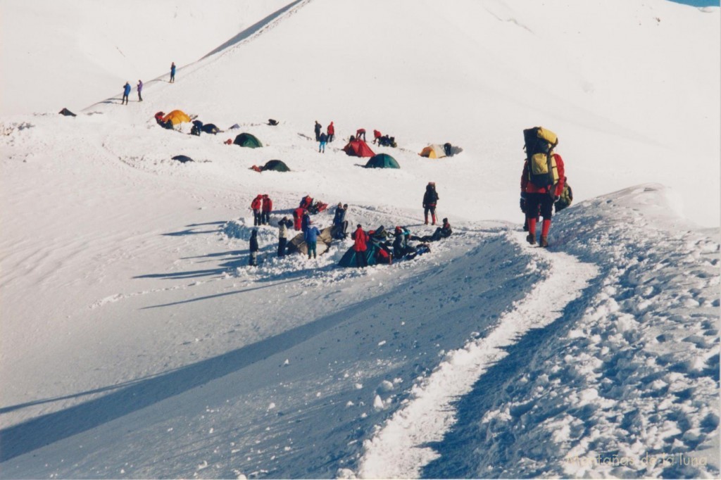 Campamento en la Aiguille du Goûter, 3.863 mts.