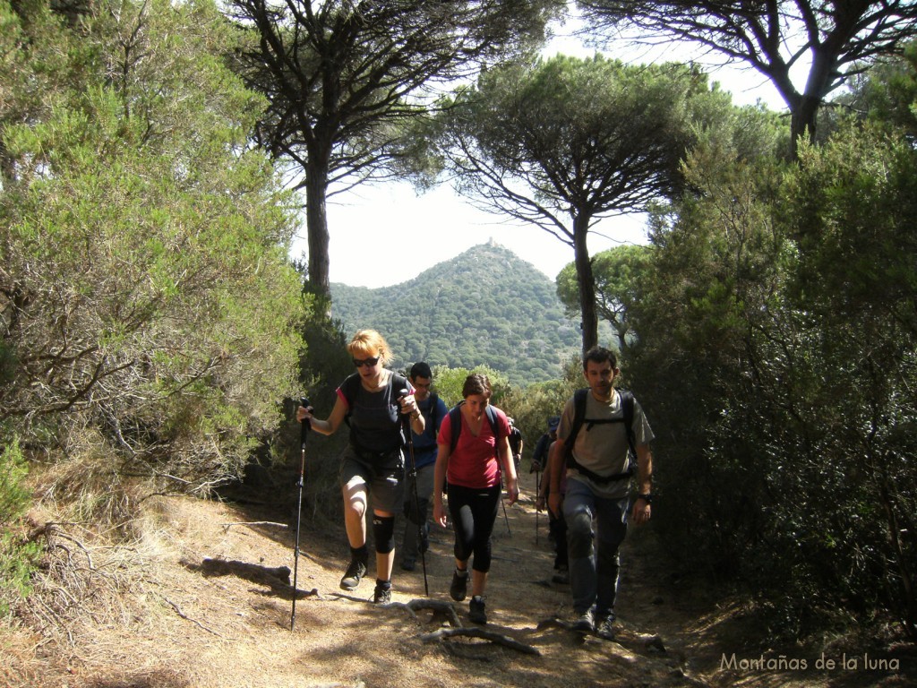 Camino del Montcabrer, detrás el Castell de Burriac