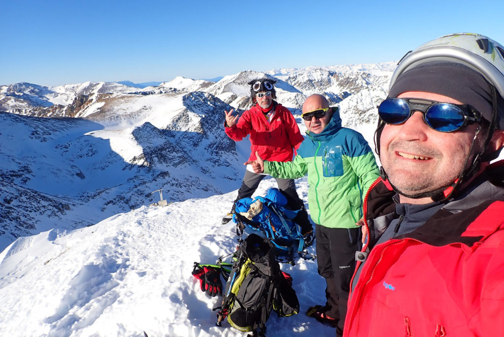 Joaquín, Gallemí y Paco en la cima del Pic de l'Infern, 2.869 mts.