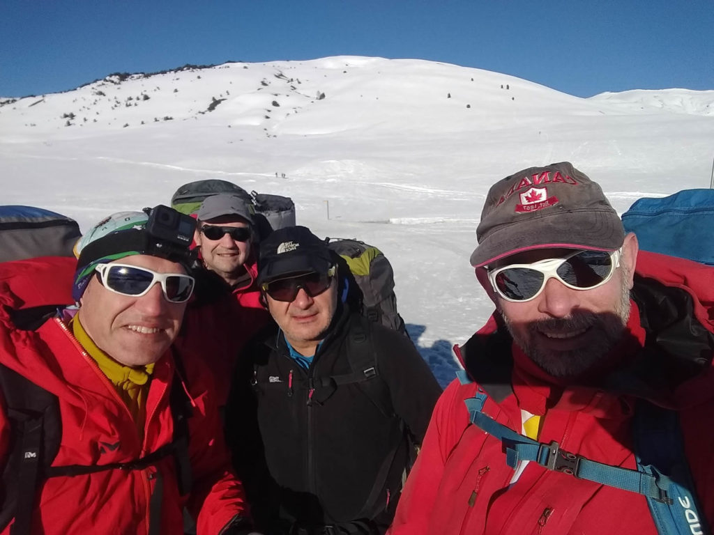 Toni, Joaquín, Josep y Paco en el Pla de Beret, 1.846 mts.