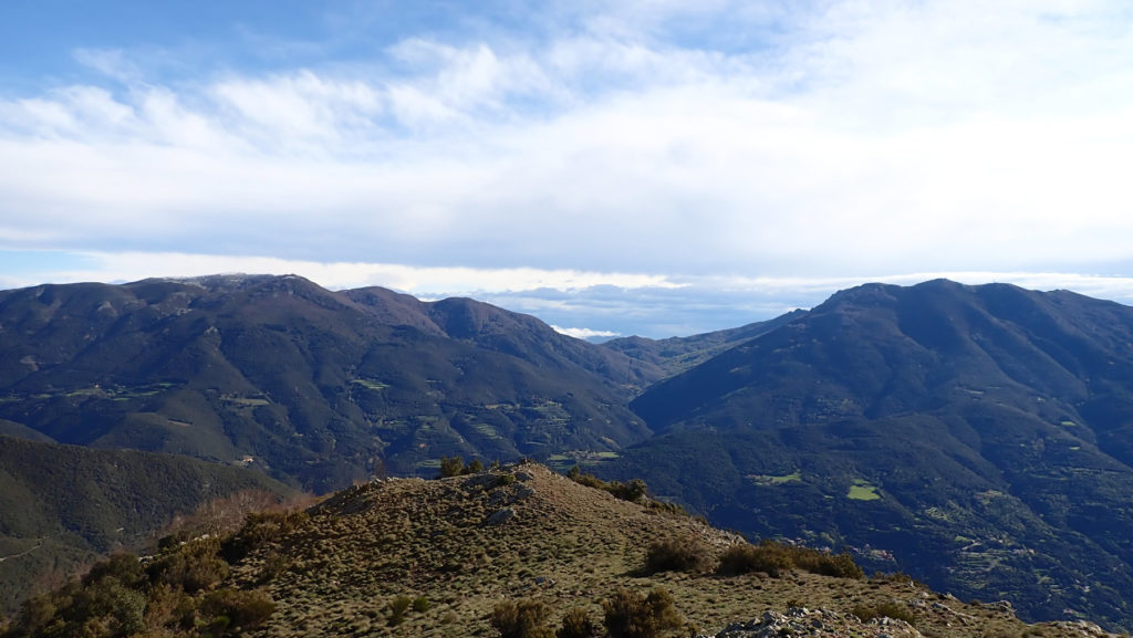 ETuró de l'Home a la derecha y el Matagalls a la izquierda desde el Turó de Samon